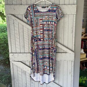 Nina Leonard Floral Print Dress size M